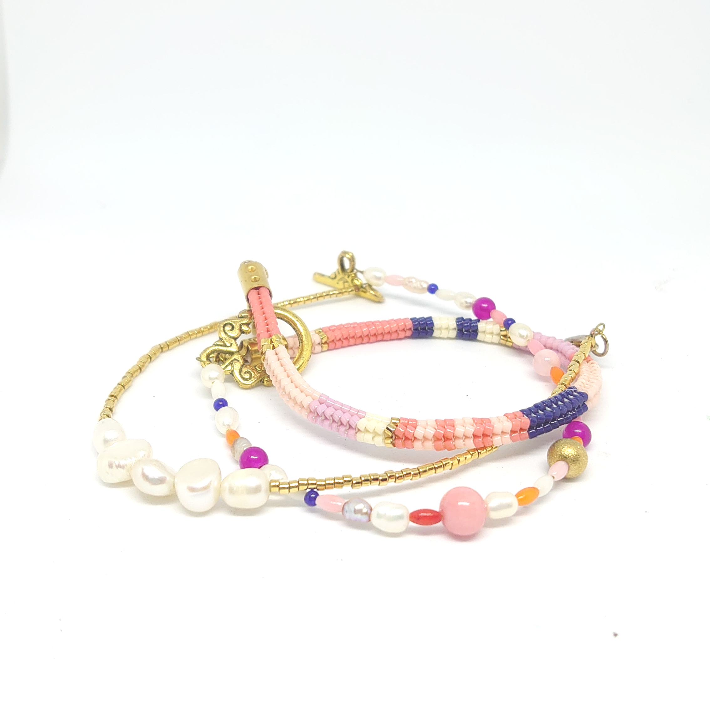 Herringbone armbånd og perlearmbånd